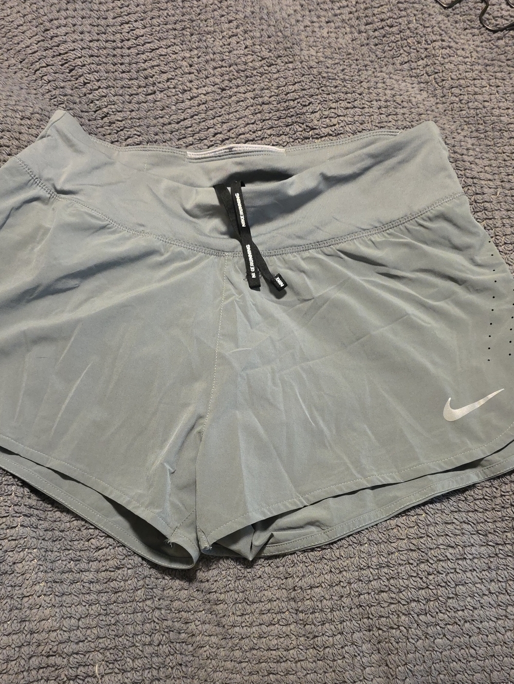 Nike Women's Light Gray Dri-fit Athletic Running Shorts